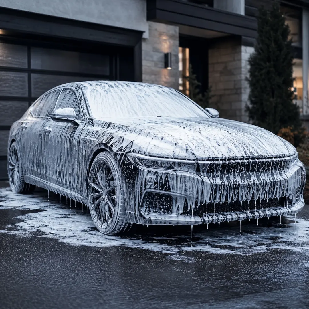 Foam pre-soak during the exterior stage of a full detail